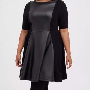Torrid size 10/00 faux leather panel dress